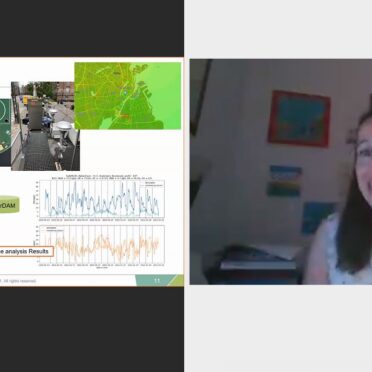 Screenshot des virtuellen Workshops zeigt einen Vortrag