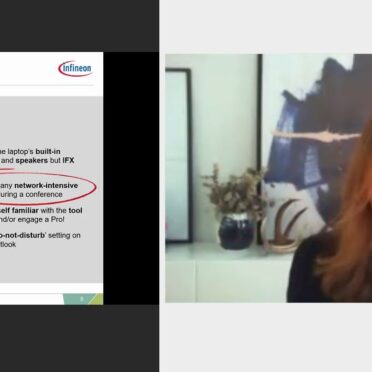 Screenshot des virtuellen Workshops zeigt einen Vortrag