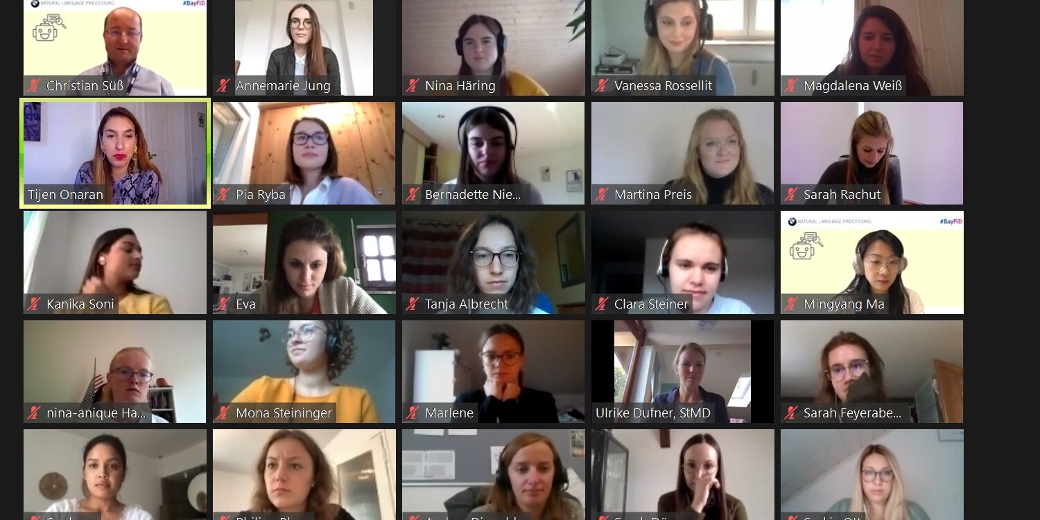 Data Driven Development in Automotive Workshop in Zusammenarbeit mit BMW Screenshot mit 25 Workshop-Teilnehmer*innen