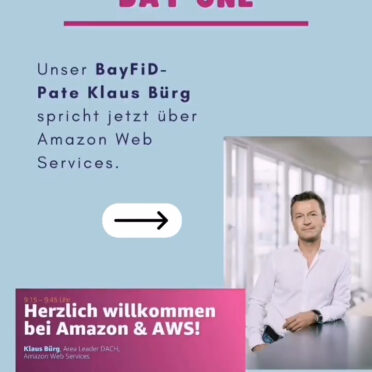 Screenshot einer Instagram Story, die BayFiD Pate Klaus Bürg ankündigt