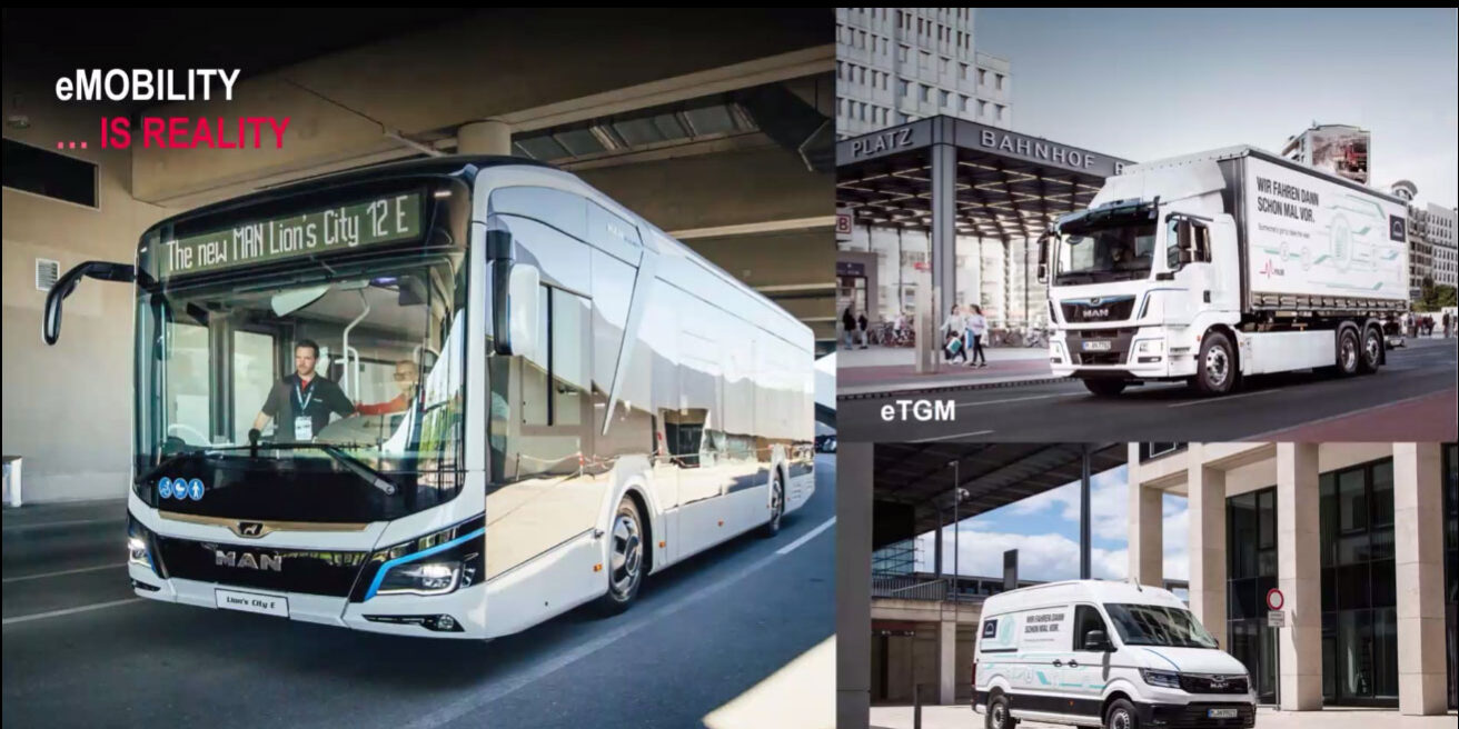 BayFiD und MAN_3 Screenshot des virtuellen Events, der Fahrzeuge der Firma MAN zeigt