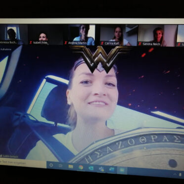 Screenshot der Videokonferenz mit Judith Gerlach im Vordergrund